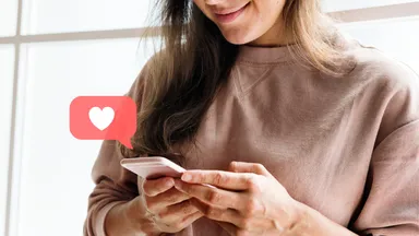 Woman using her cell phone